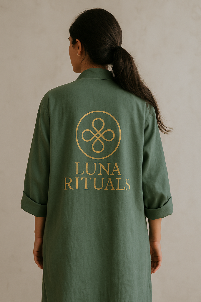 tenue praticienne indienne identité visuelle bien-être et spirituel, luna rituals