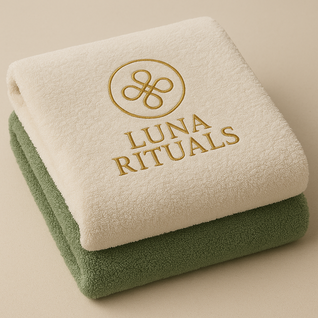 serviettes bain mockup identité visuelle bien-être et spirituel, luna ritual
