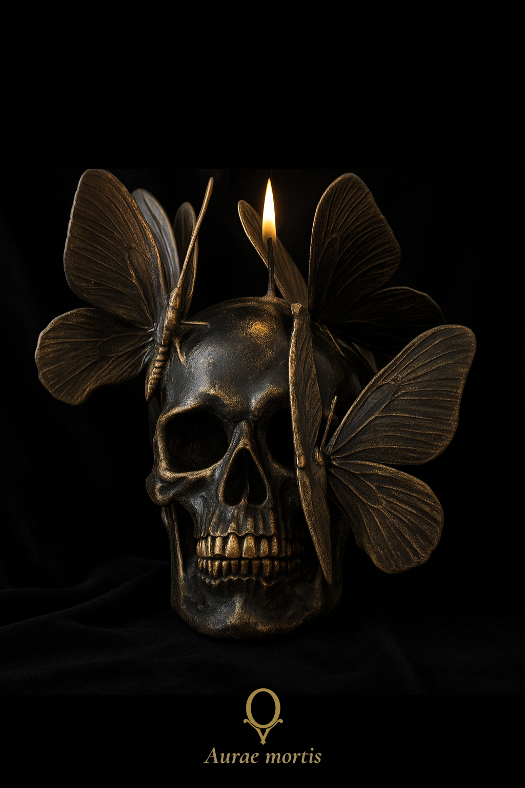 artisanat d'art bougie papillons éphemères skulls crâne vanité