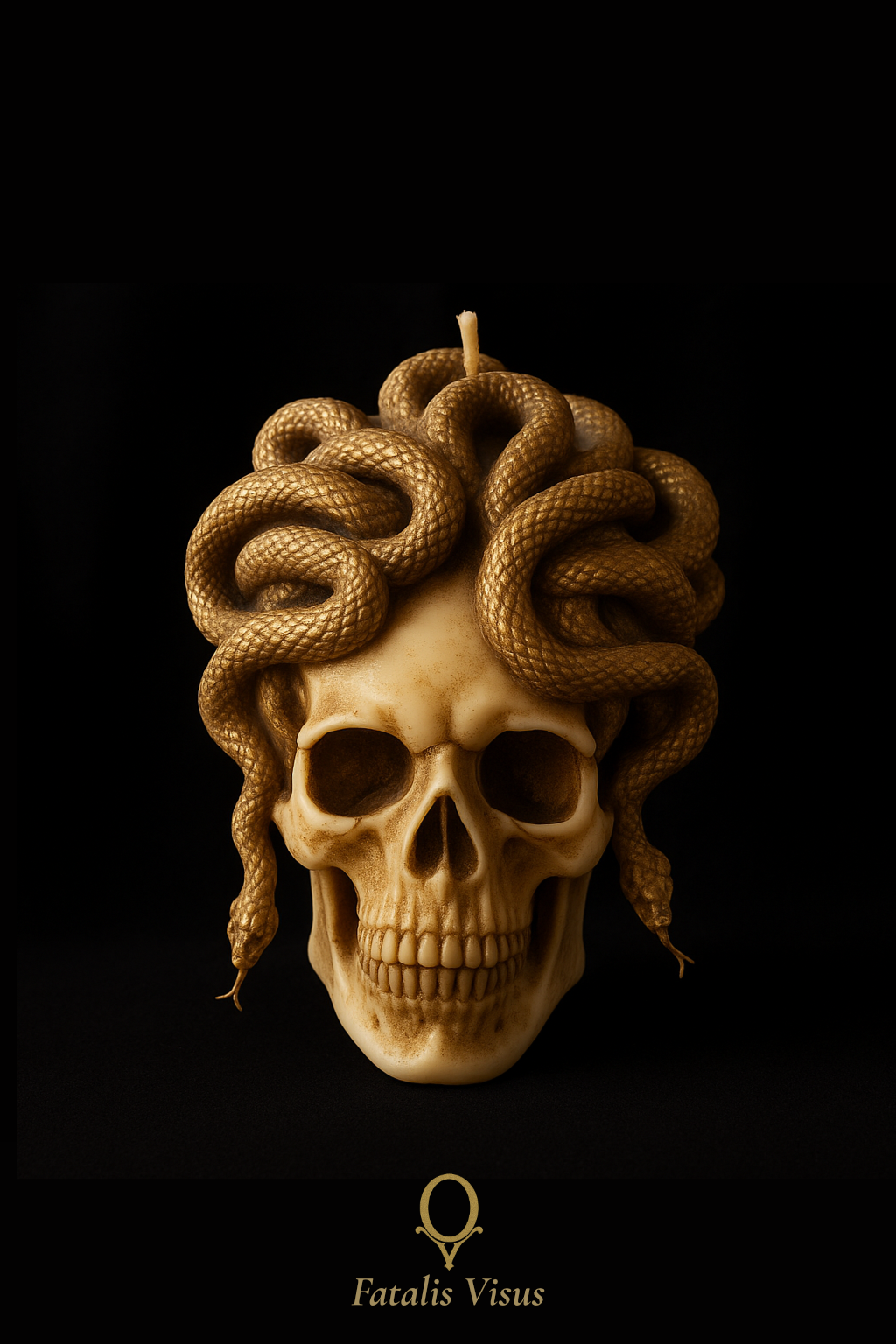 bougie méduse médusa skulls crâne vanité