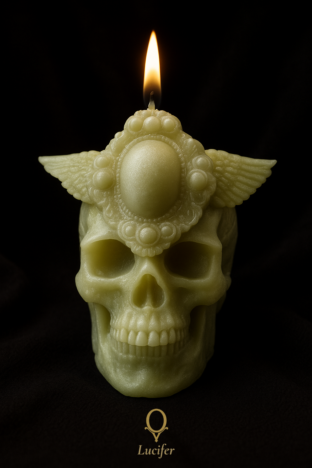 artisanat d'art bougie lucifer skulls crâne vanité