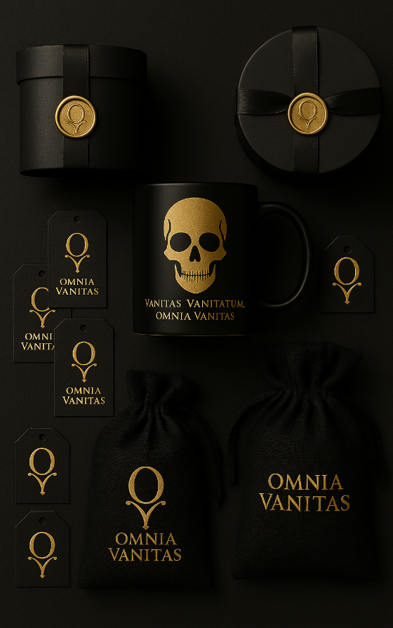 identité visuelle et mockup omnia vanitas skulls