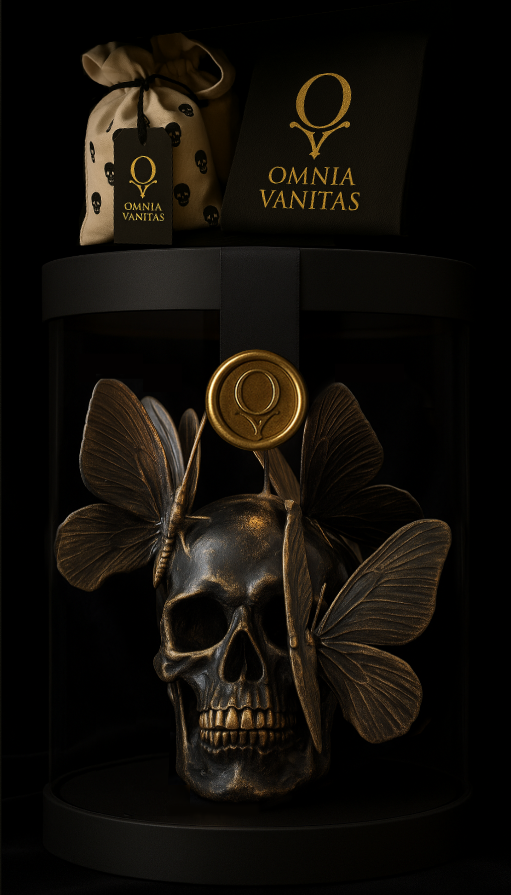 identité visuelle packaging omnia vanitas skulls