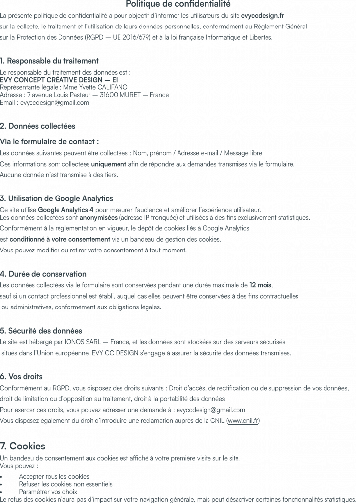 politique de confidentialité site web