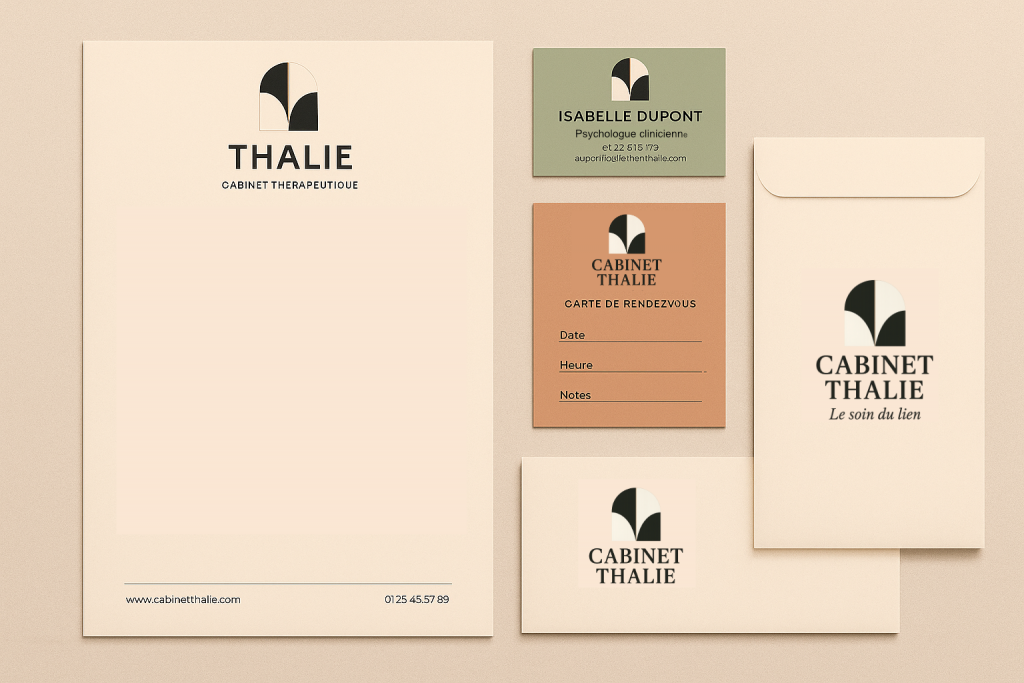 set papèterie identité visuelle cabinet thérapeutes